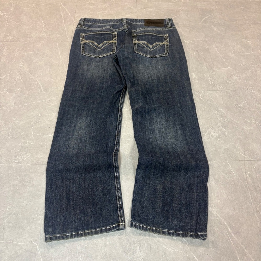 Rock and Roll Denim Mens Pistol Stackable Regular Bootcut Jeans Dark Wash 34x30